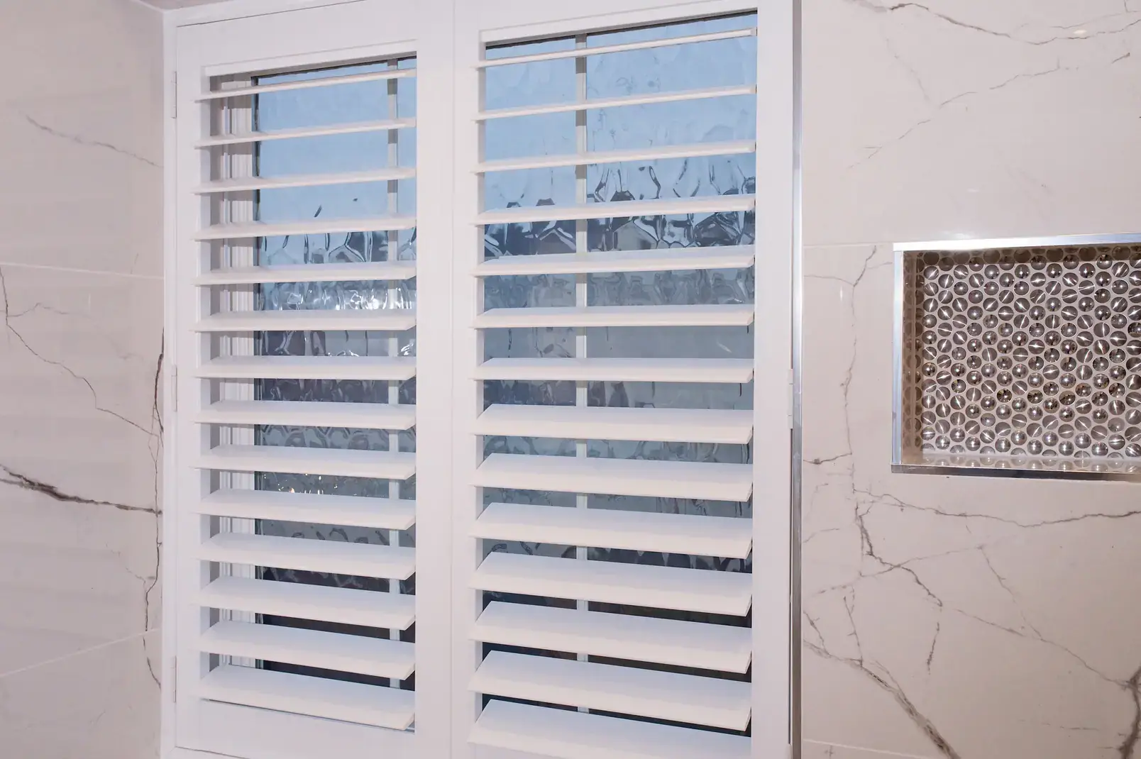 Full Height shutters with the louvres open