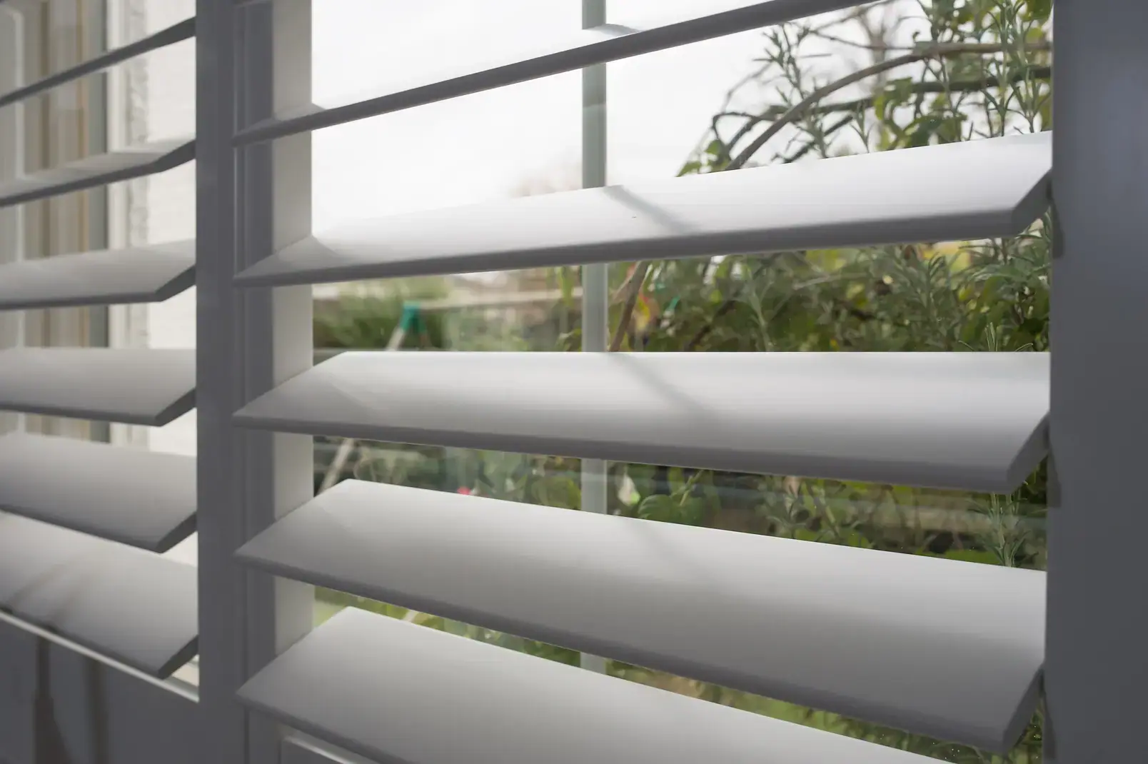 Close-up of open louvres